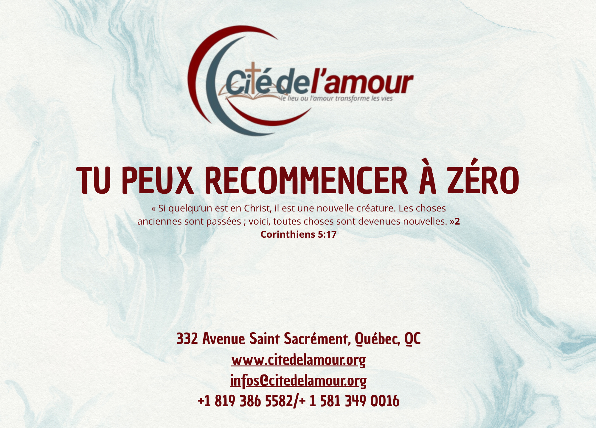 Tu peux recommencer à zéro - 1